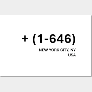 New York City Area Code 646 Contact Graphic Posters and Art